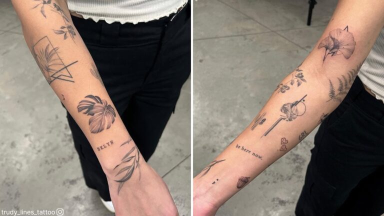 patchwork sleeve tattoo