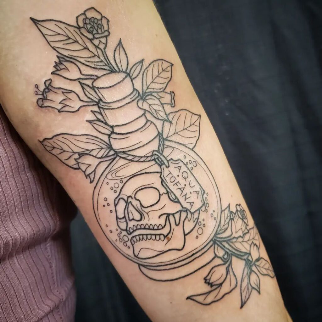 Tatuaje de Tofana de Agua y Calavera