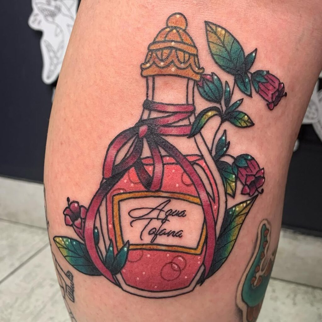 Tatuaje de pierna Aqua Tofana