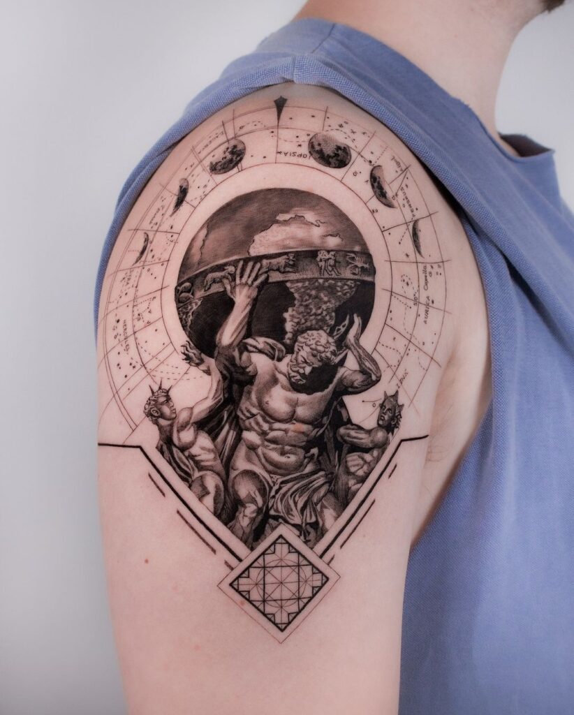 Atlas Shoulder Tattoo