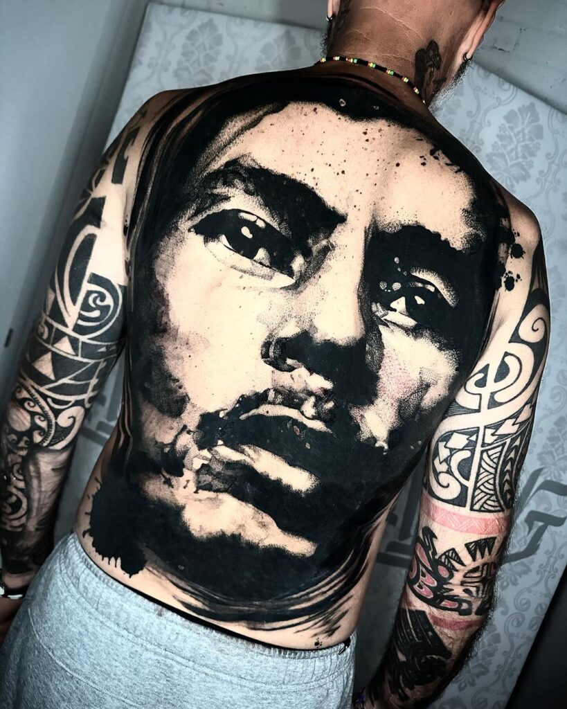 Big Bob Marley Portrait Tattoo