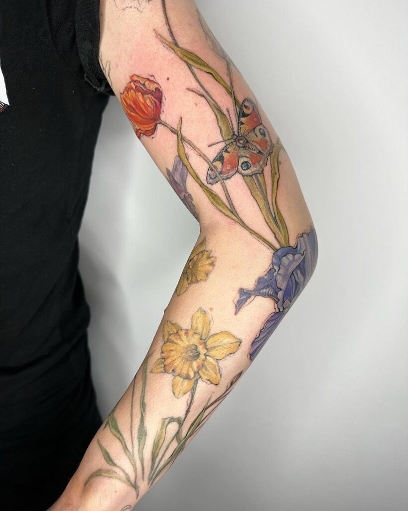 Botanical Full-Sleeve Tattoo