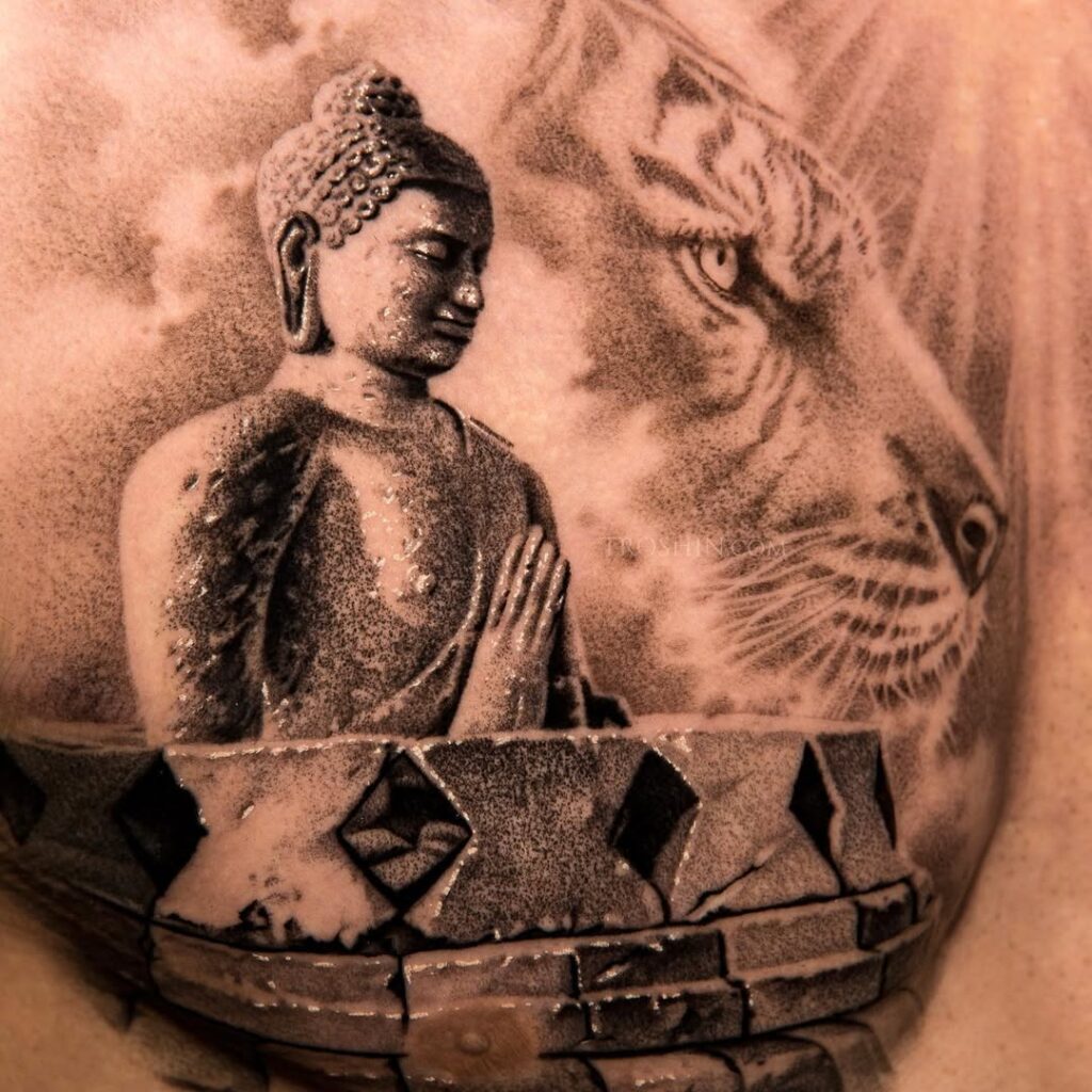 Tatuagem de Buda e Tigre