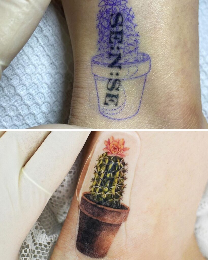 Cactus Cover-Up Tattoo