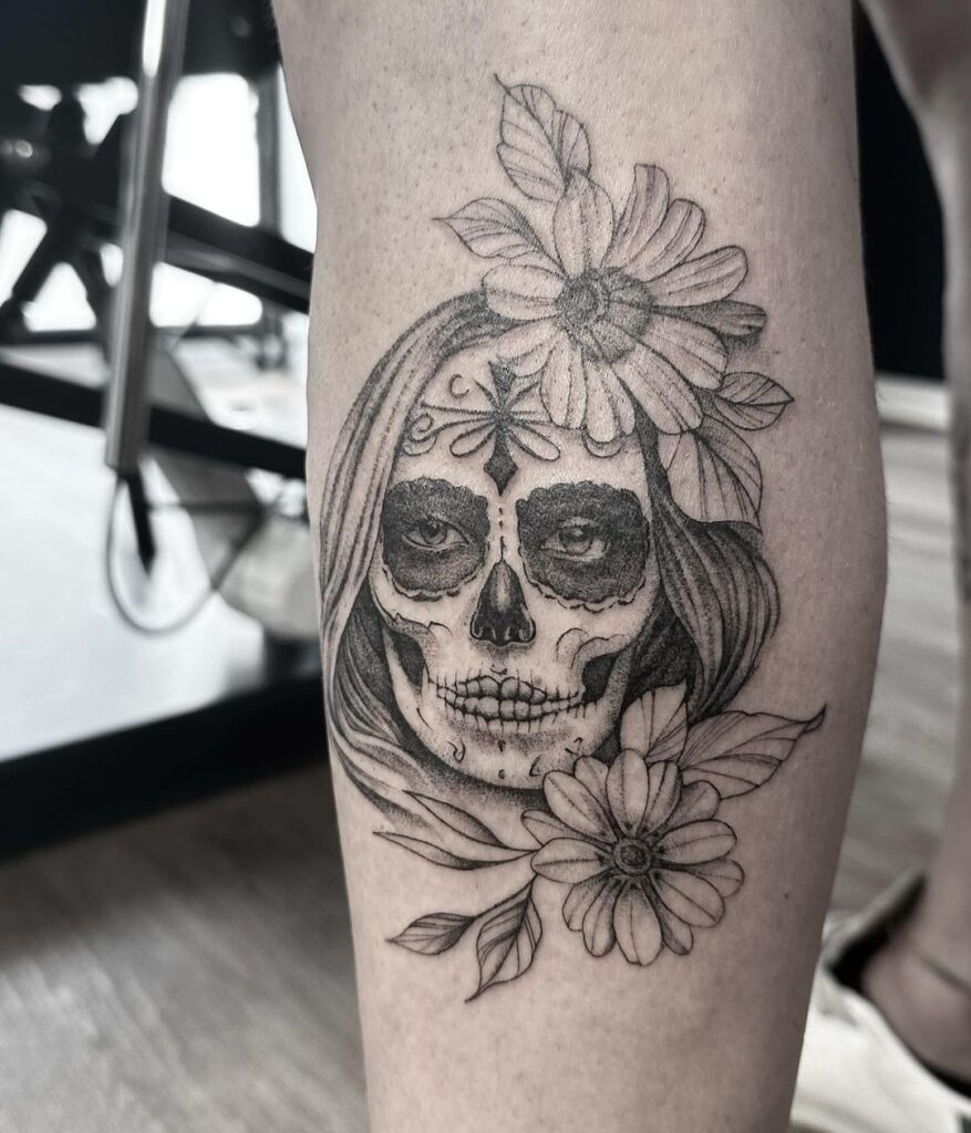 Catrina Leg Tattoo