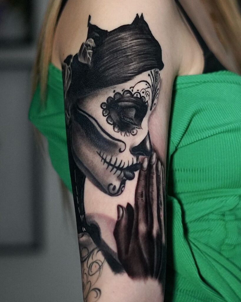 Catrina Praying Tattoo