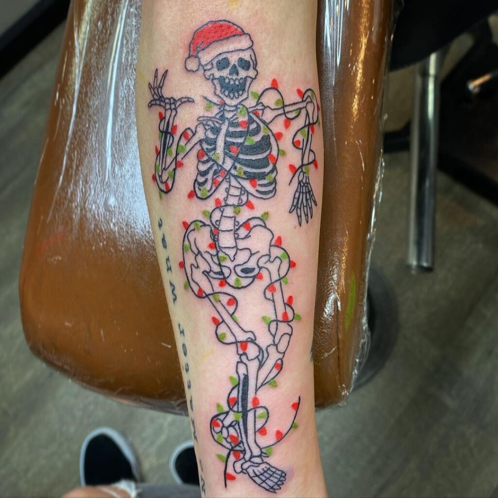 Christmas Skeleton Tattoo