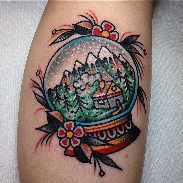 Christmas Snowball Tattoo