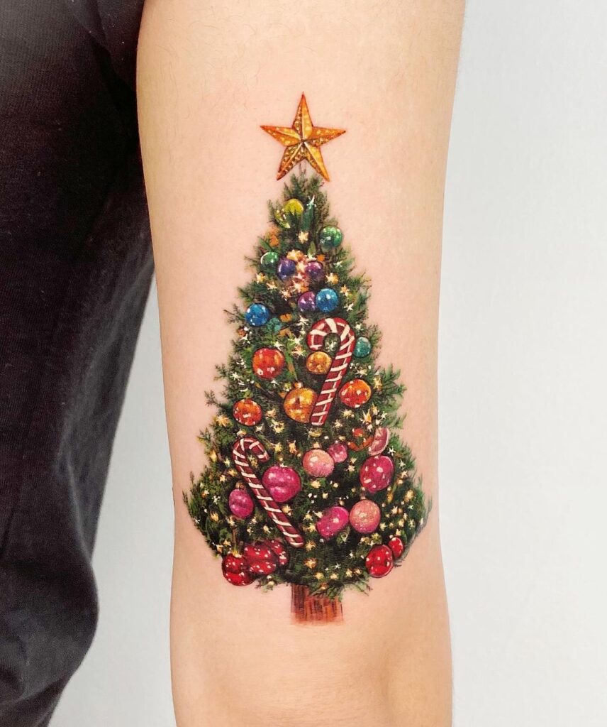 Christmas Tree Tattoo