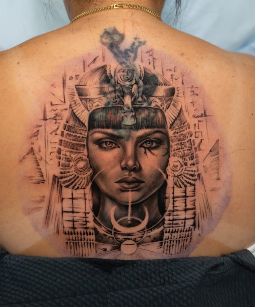 Cleopatra Back Tattoo