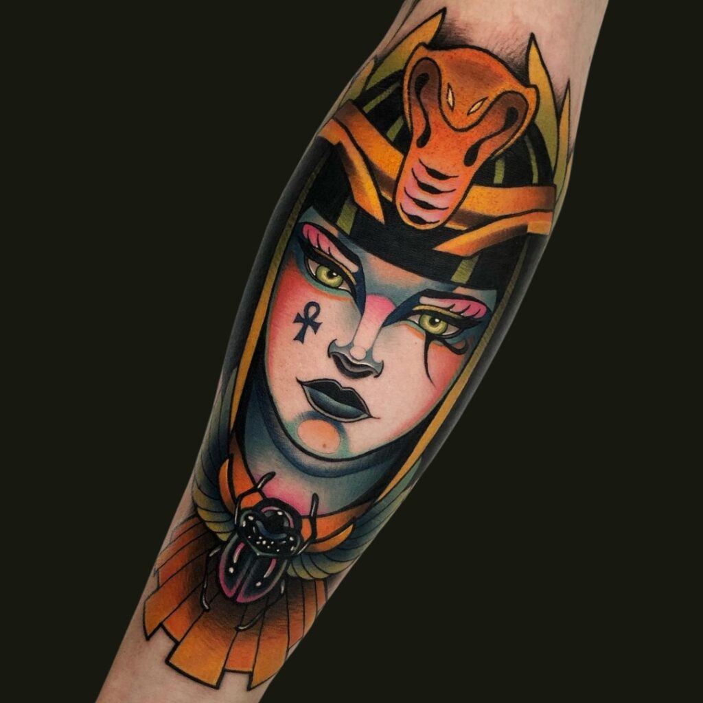 Colorful Cleopatra Tattoo