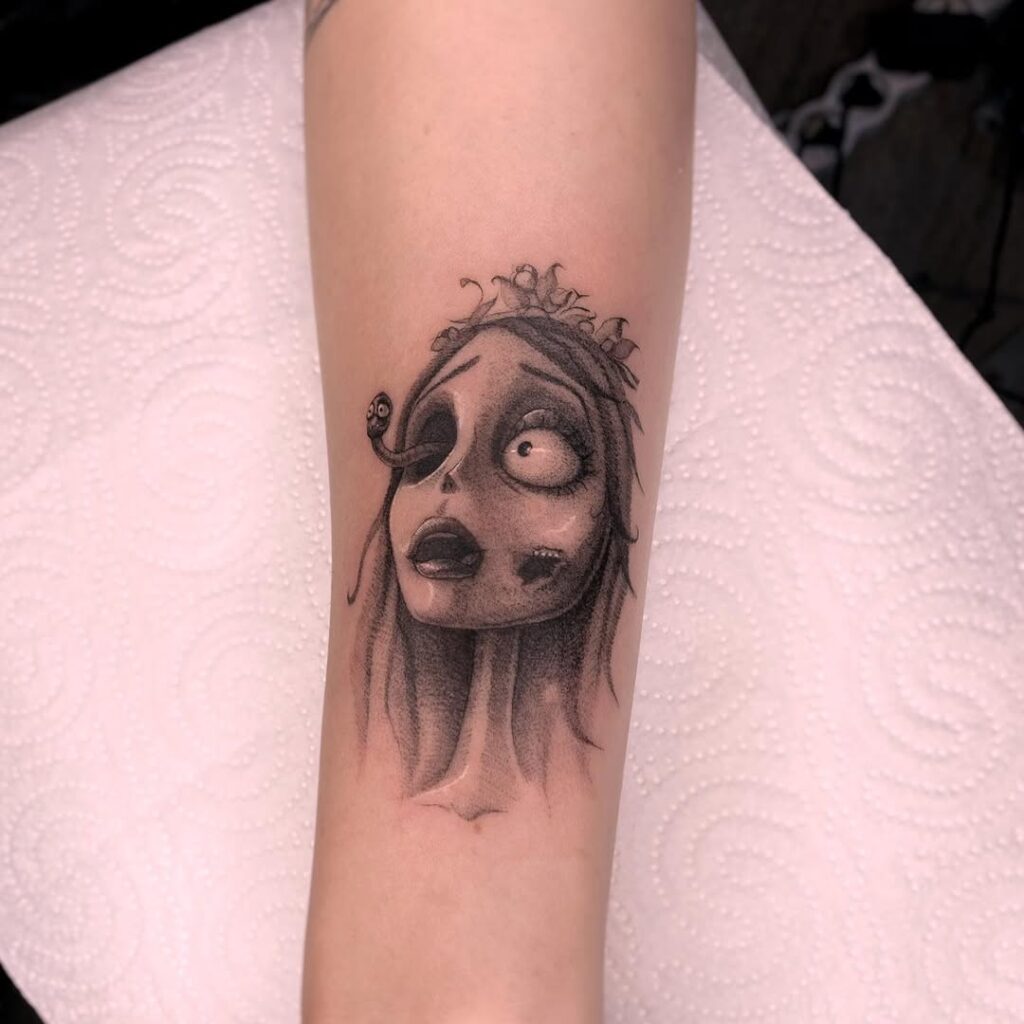 Corpse Bride Dotwork Tattoo