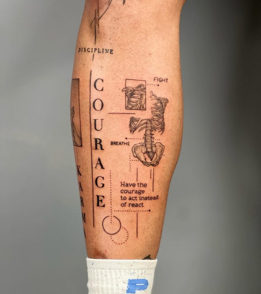 Tatuagem de conceito de coragem