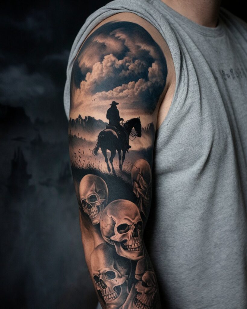 Cowboy On Horseback Tattoo