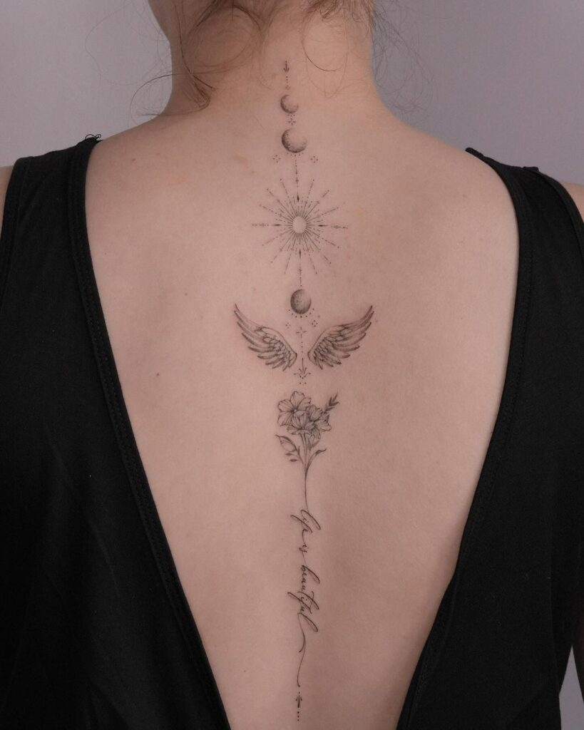 Delicate Spine Tattoo