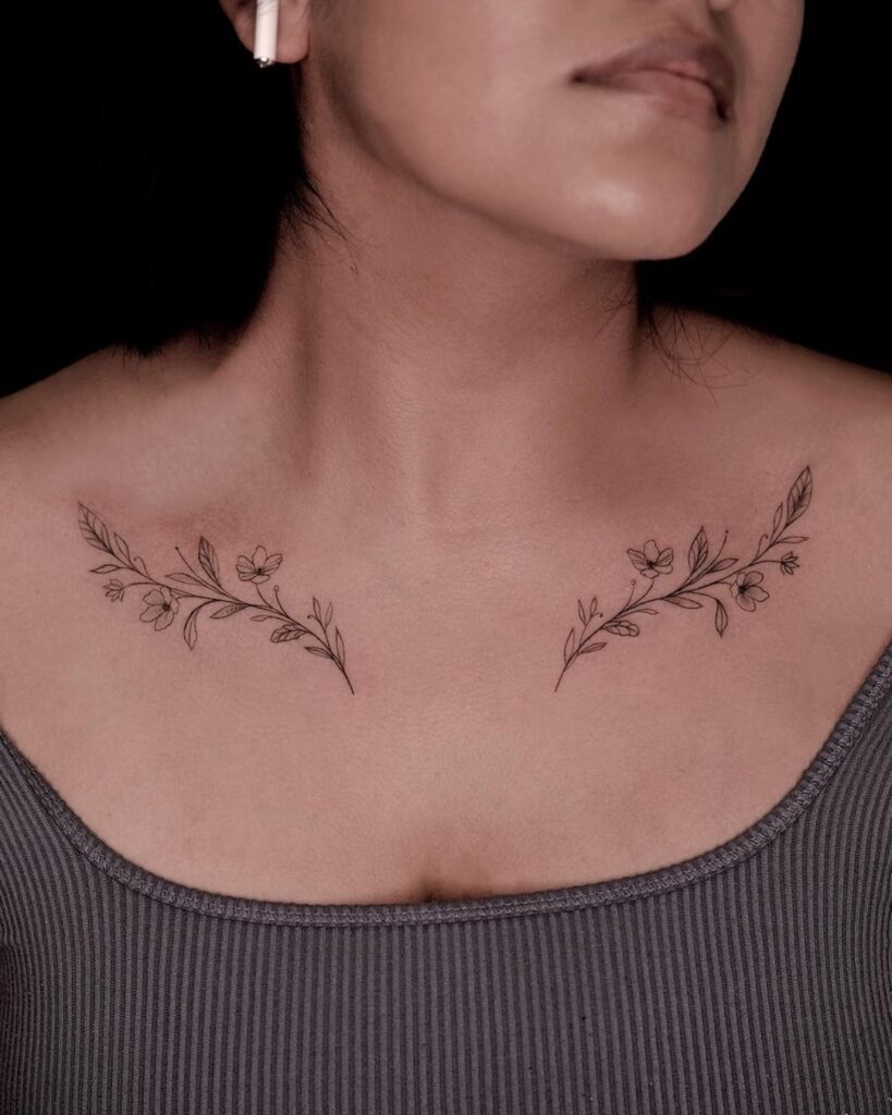 Floral Collarbone Design