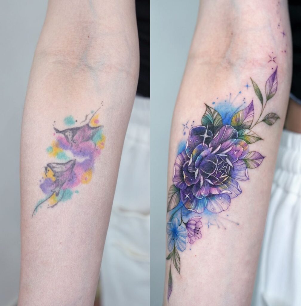 Floral Cover-Up Tattoo