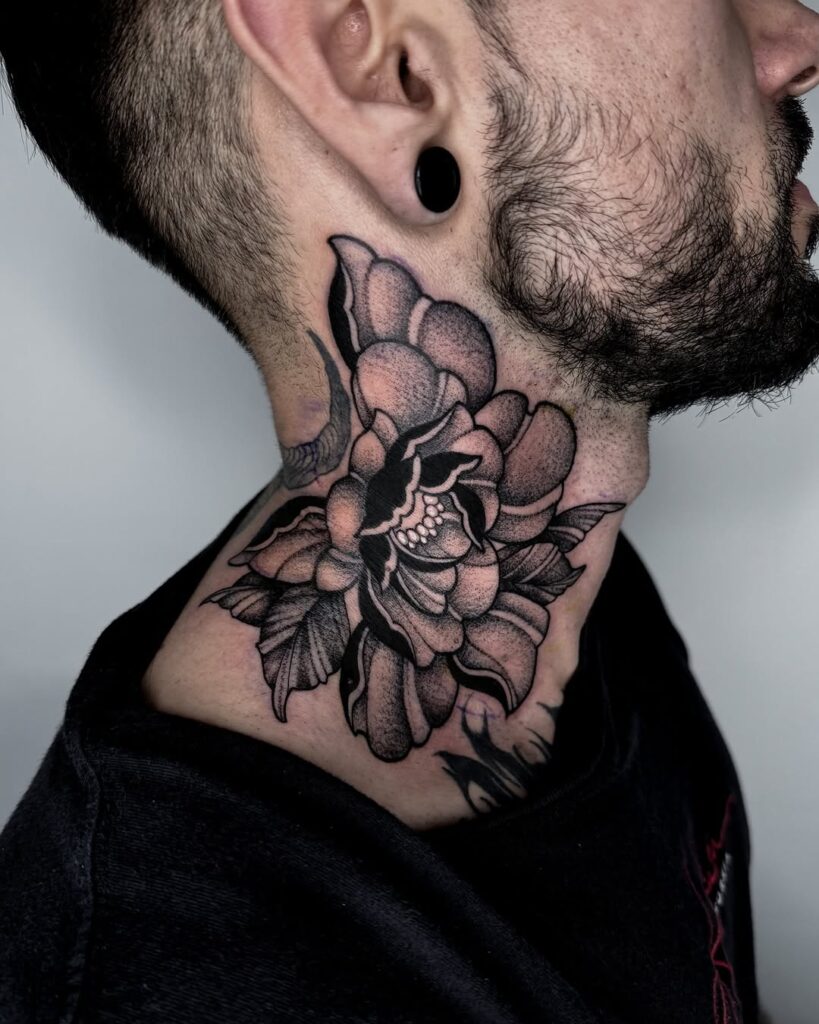 Flower Neck Tattoo