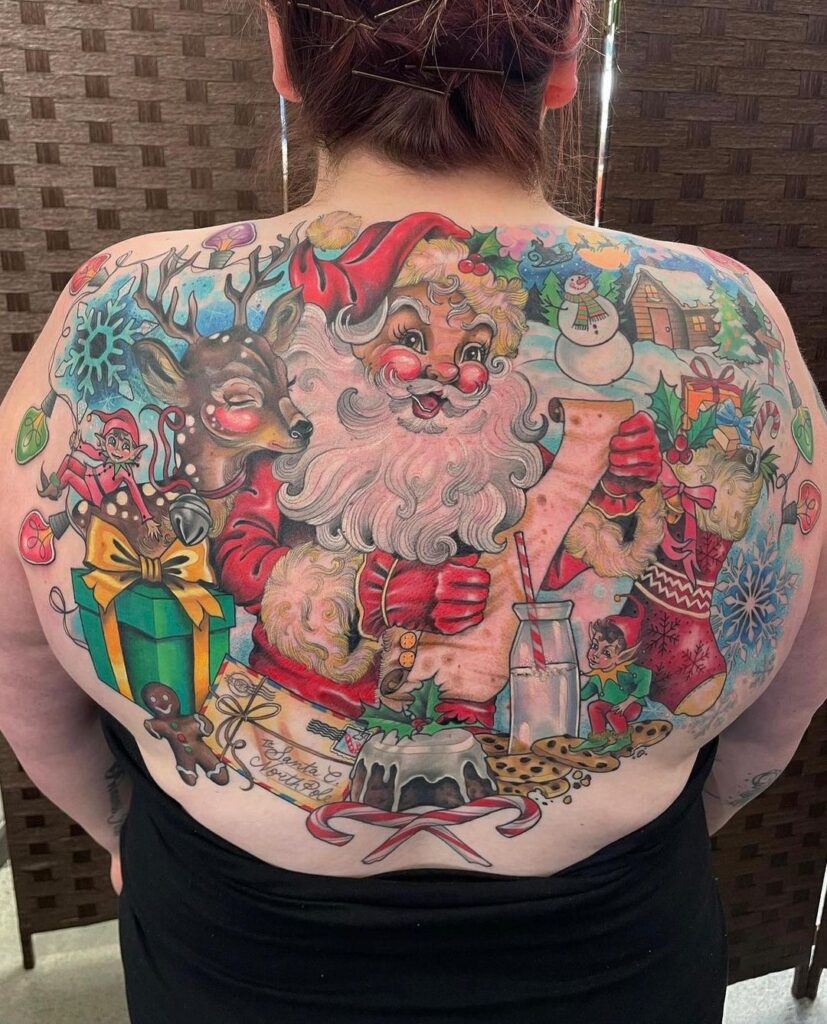 Full-Back Christmas Tattoo