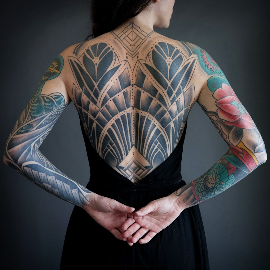 Full Body Art Deco Tattoo