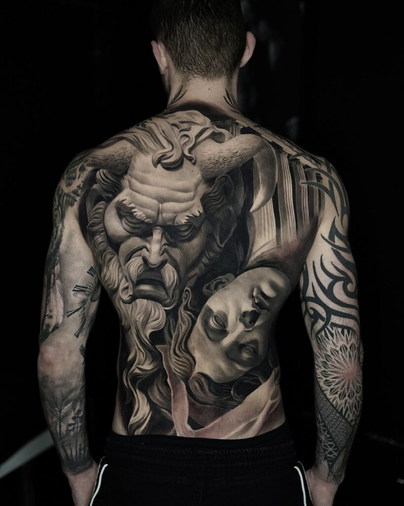 Full Body Statue Tattoo