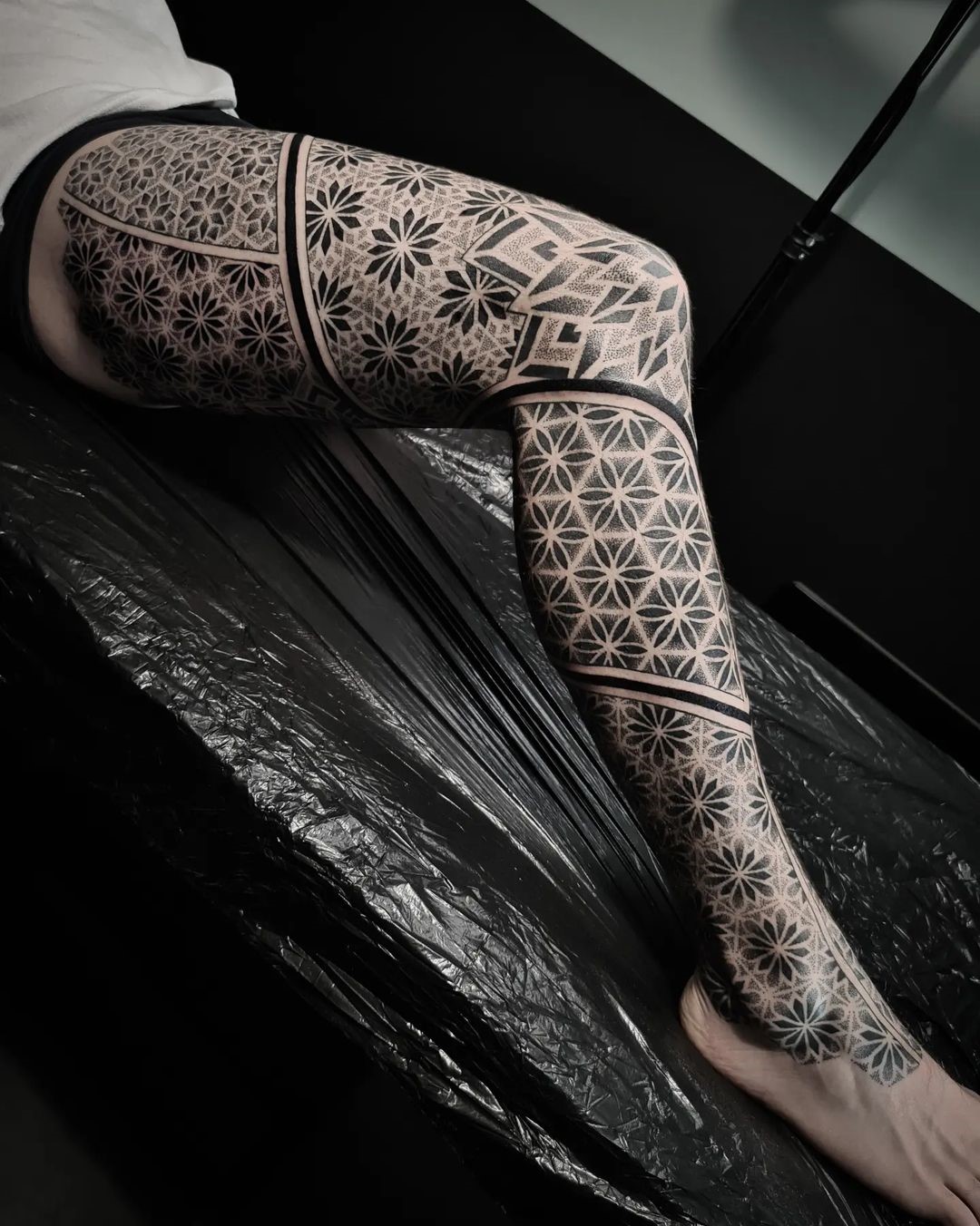 Geometric Leg Tattoo