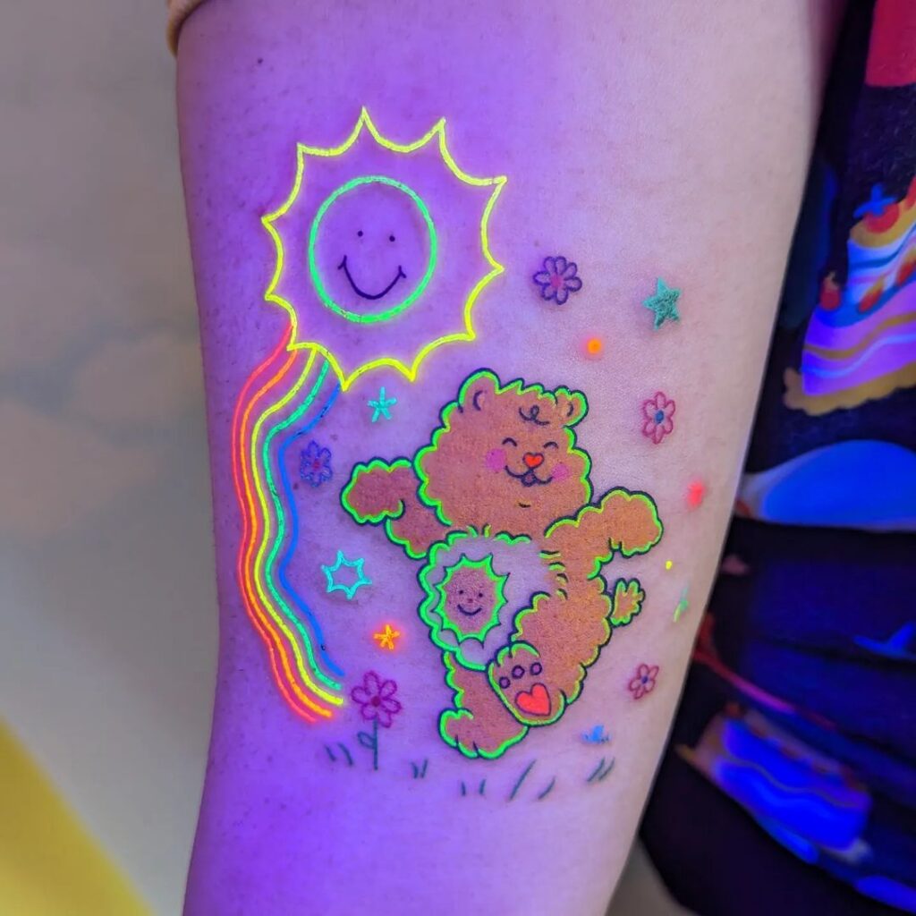 Tatuaje del oso Care brillante