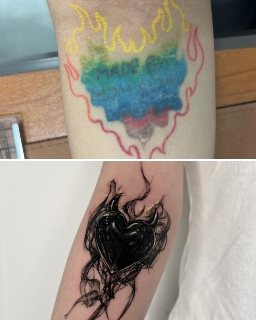 Heart Cover-Up Tattoo