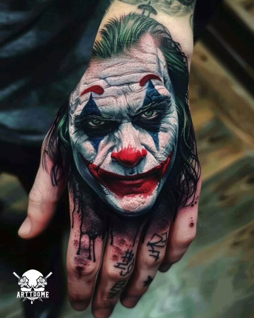 Hyperrealistic Color Joker Tattoo