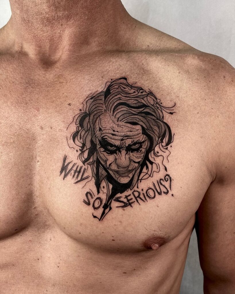 Tatuaje de Joker en el pecho