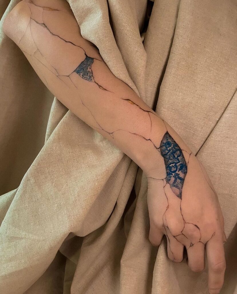 Kintsugi Arm Tattoo