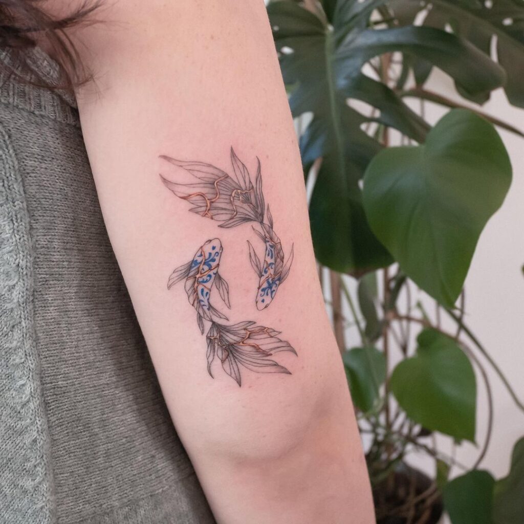 Kintsugi Koi Fish Tattoo