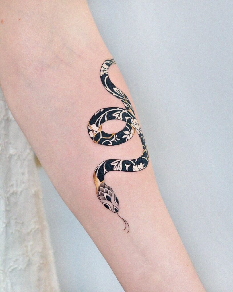 Kintsugi Serpent Tattoo