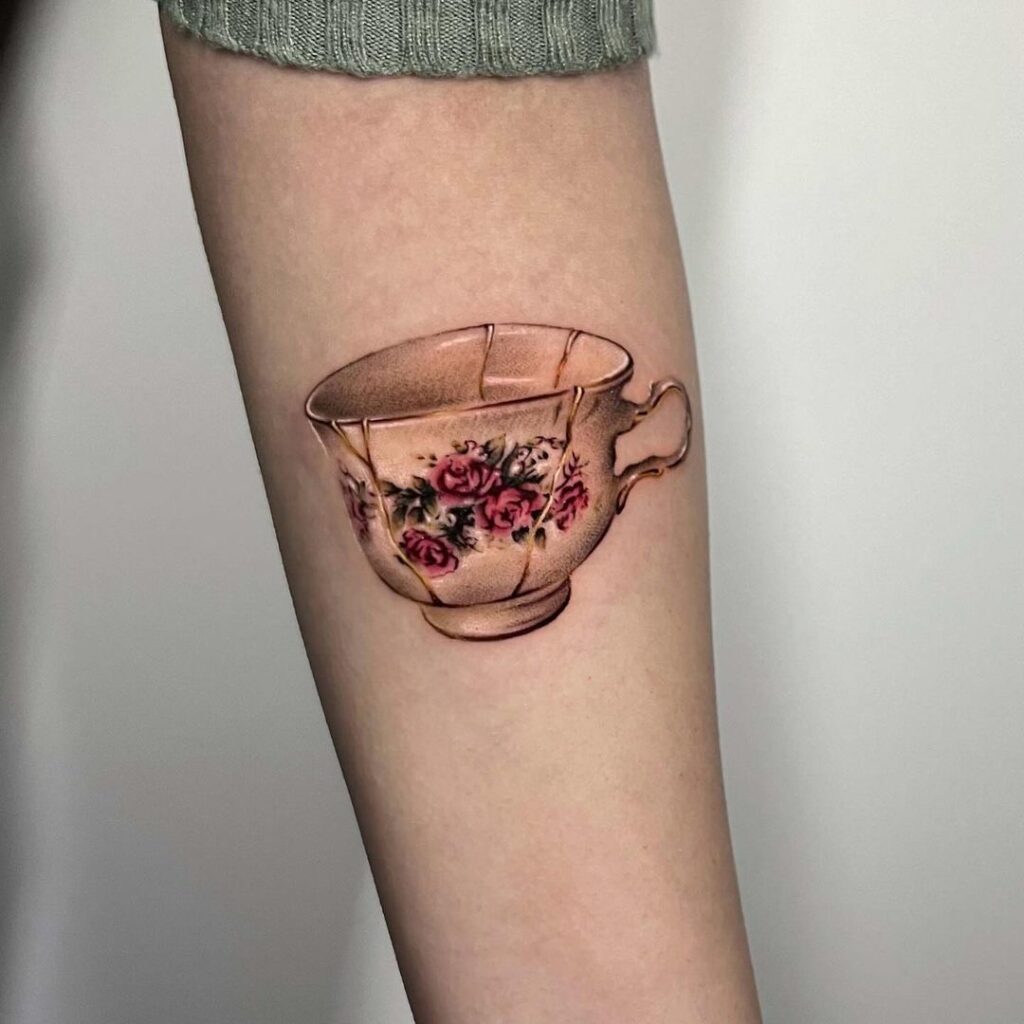 Kintsugi Teacup Tattoo