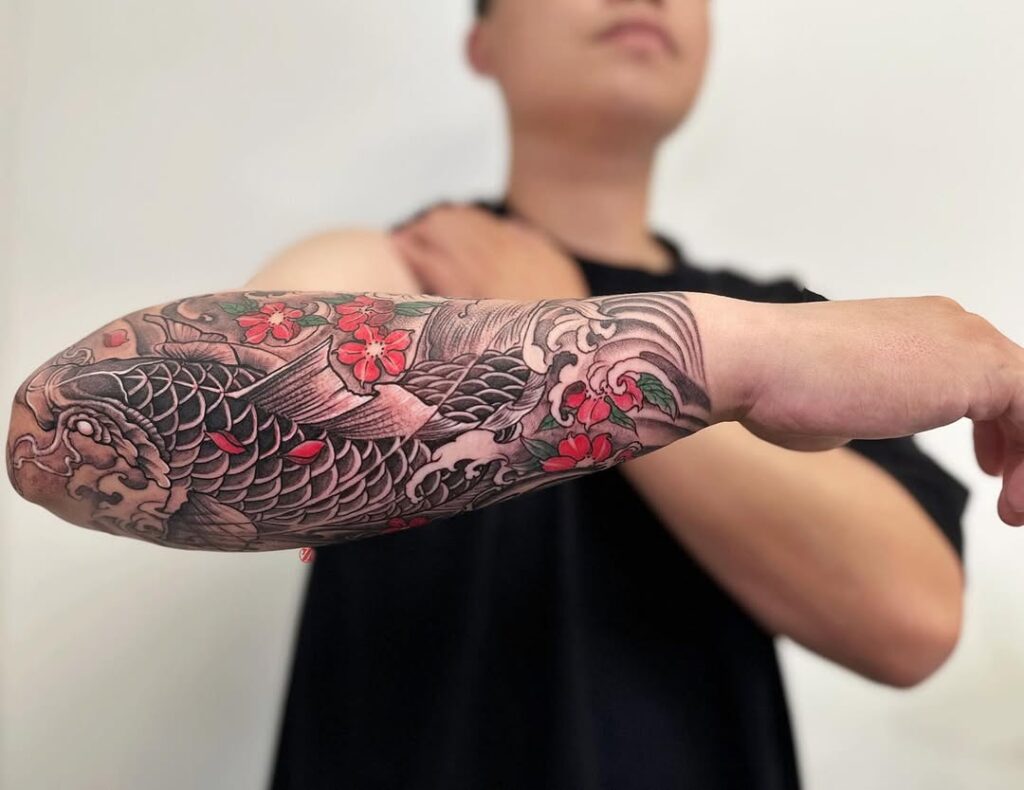 Tatuaje de pez koi