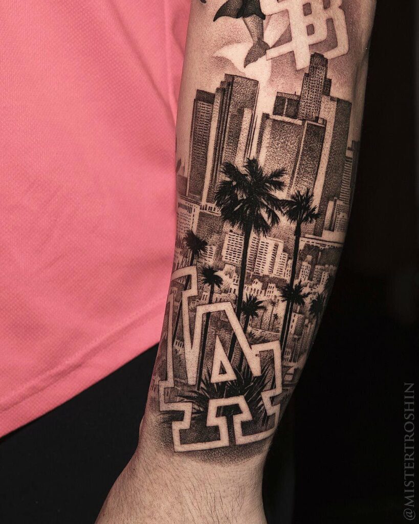 LA City Scrapers Tattoo