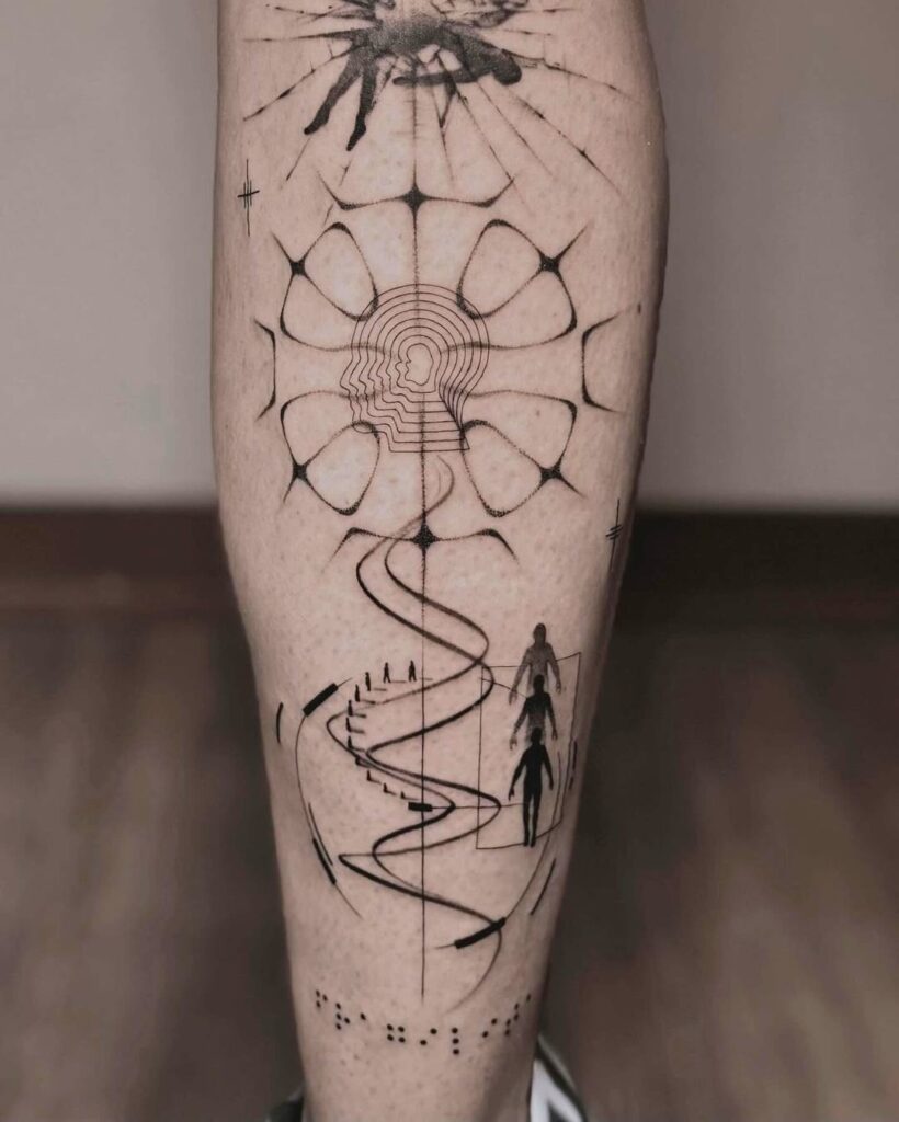 Tatuagem de conceito de experiências de vida