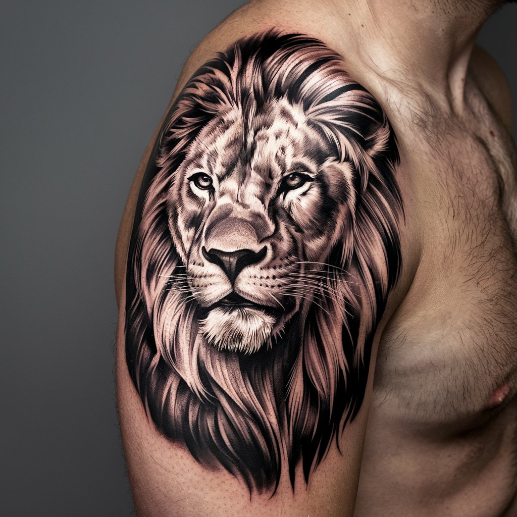 Lion Shoulder Tattoo