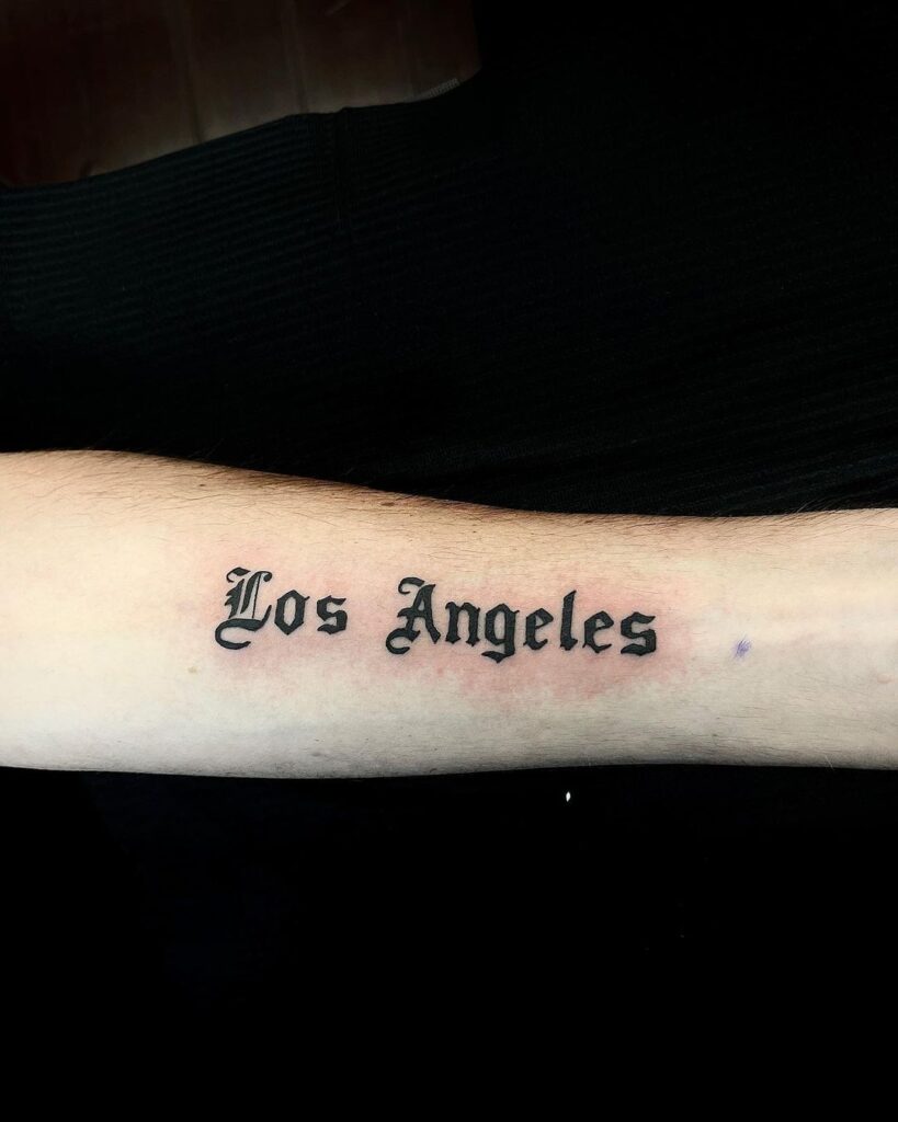 Los Angeles Script Tattoo