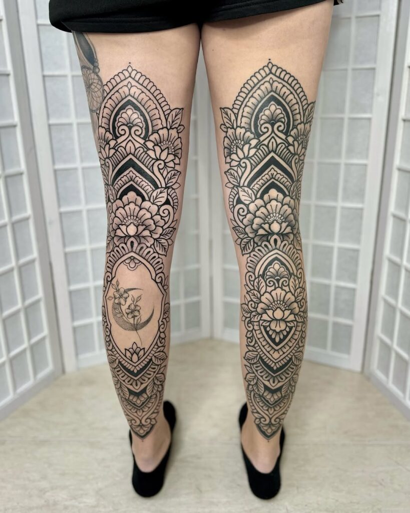 Mandala Leg Tattoo