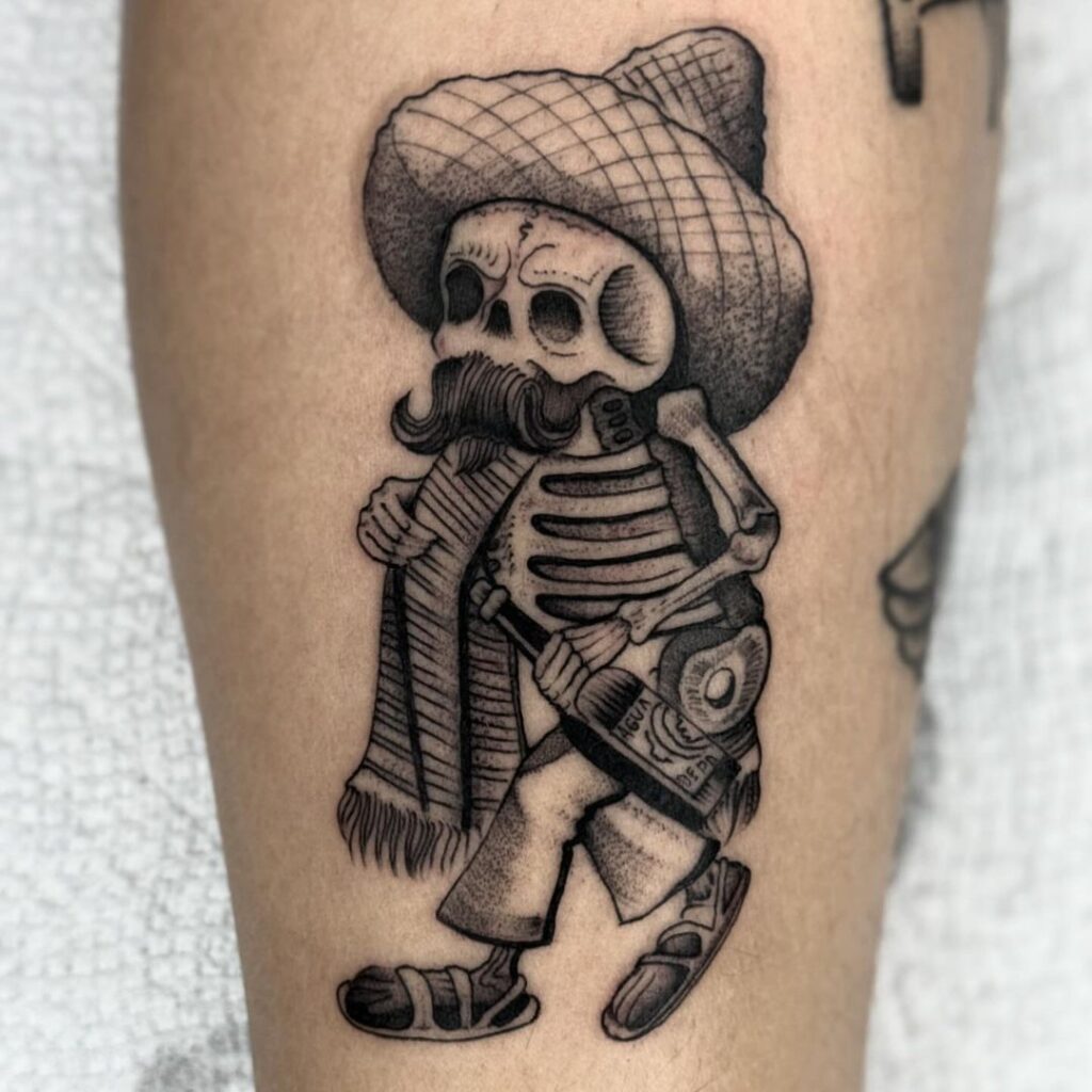 Tatuagem de ilustração de livro mexicano