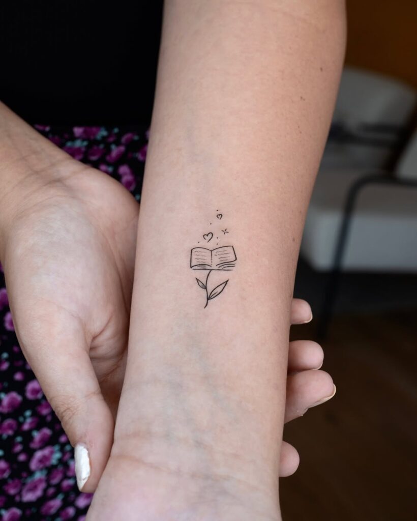 Minimalist Book Tattoo