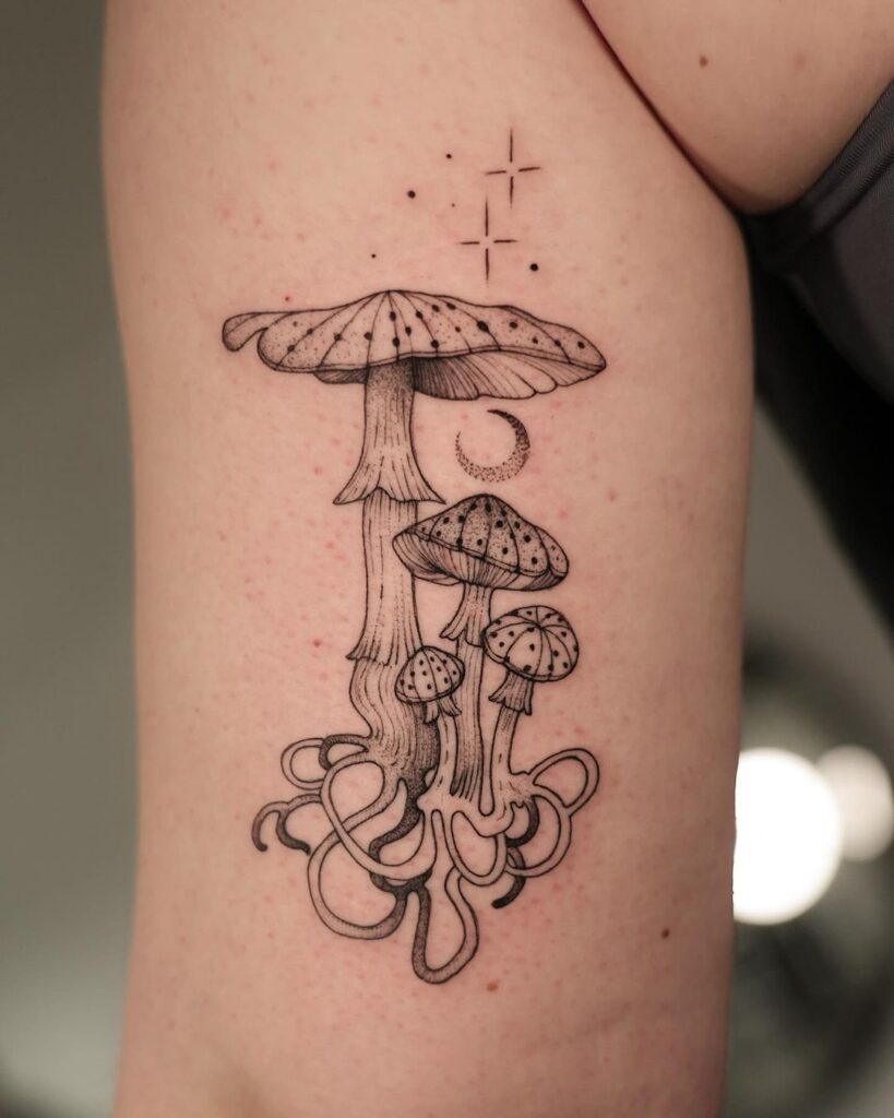 Mushrooms Arm Tattoo