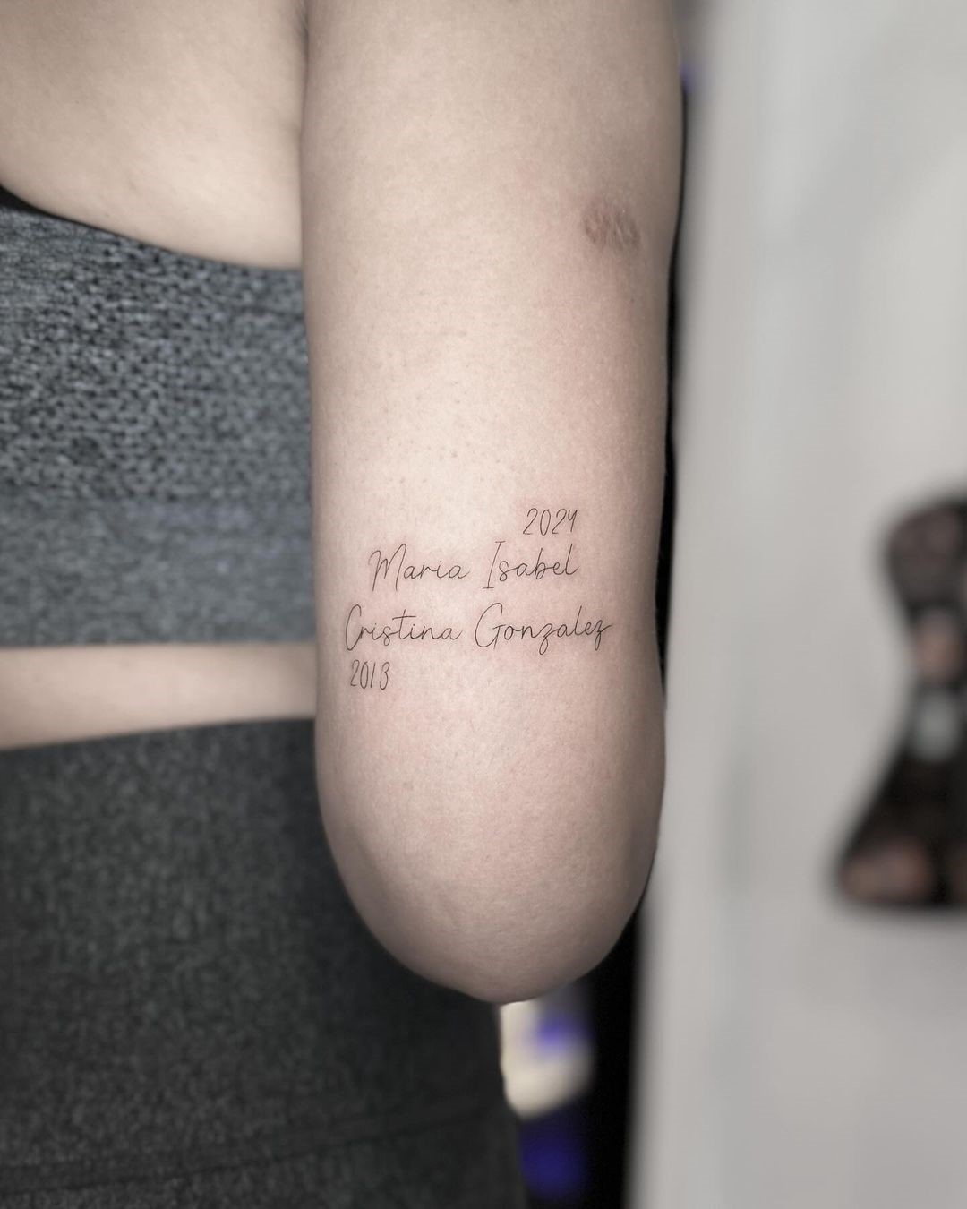 Names And Years Minimalist Tattoo