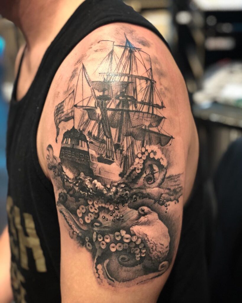 Nautical Shoulder Tattoo