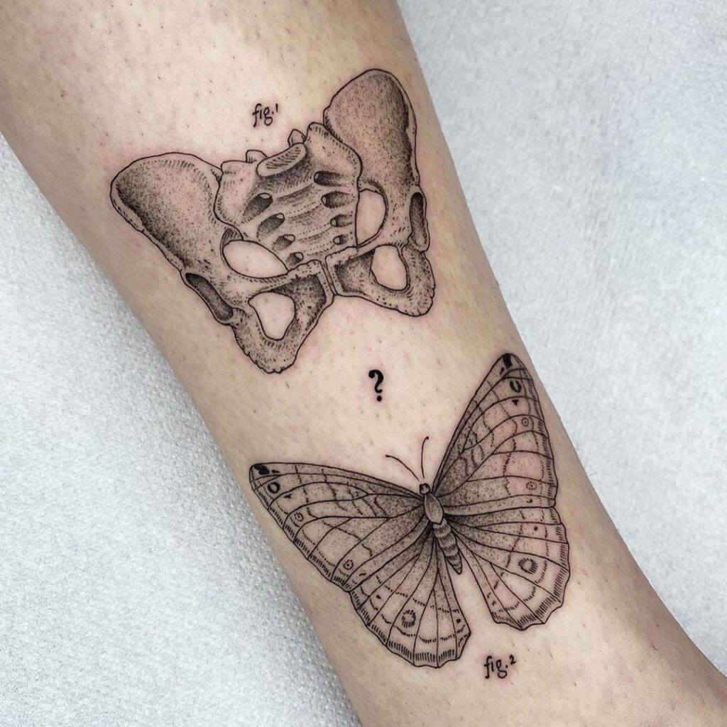 Pelvis And Butterfly Tattoo