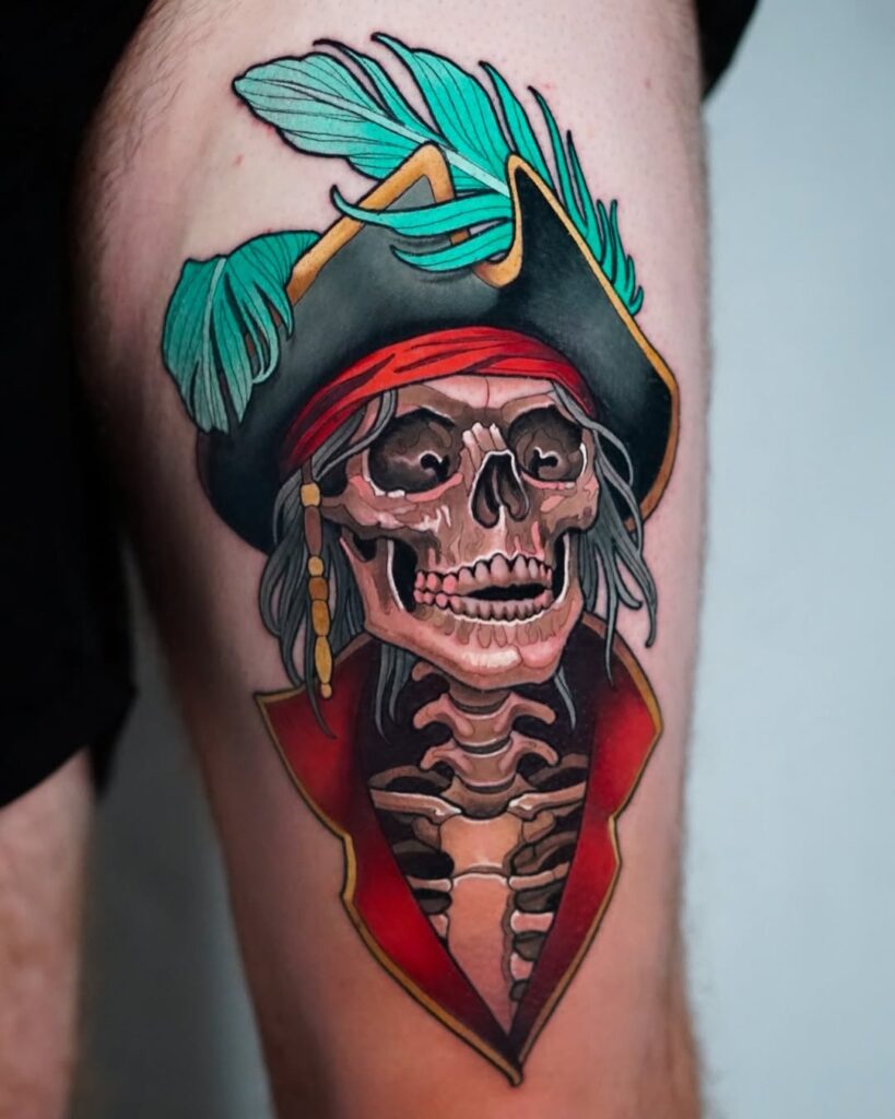 Tatuaje de calavera pirata