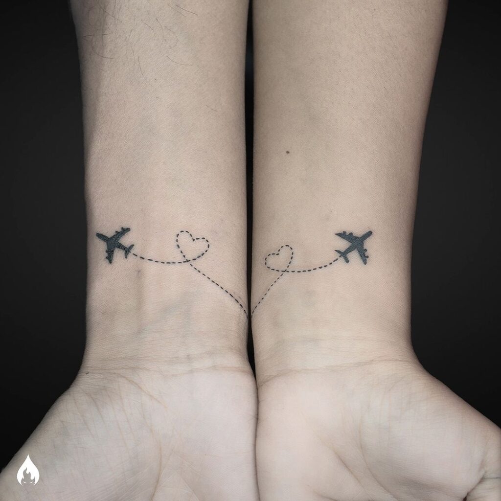 Plane Couple Tattoo