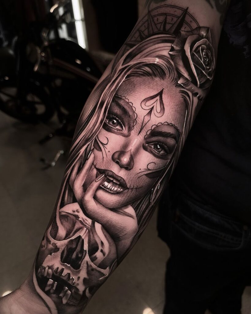 Realistic Catrina Tattoo