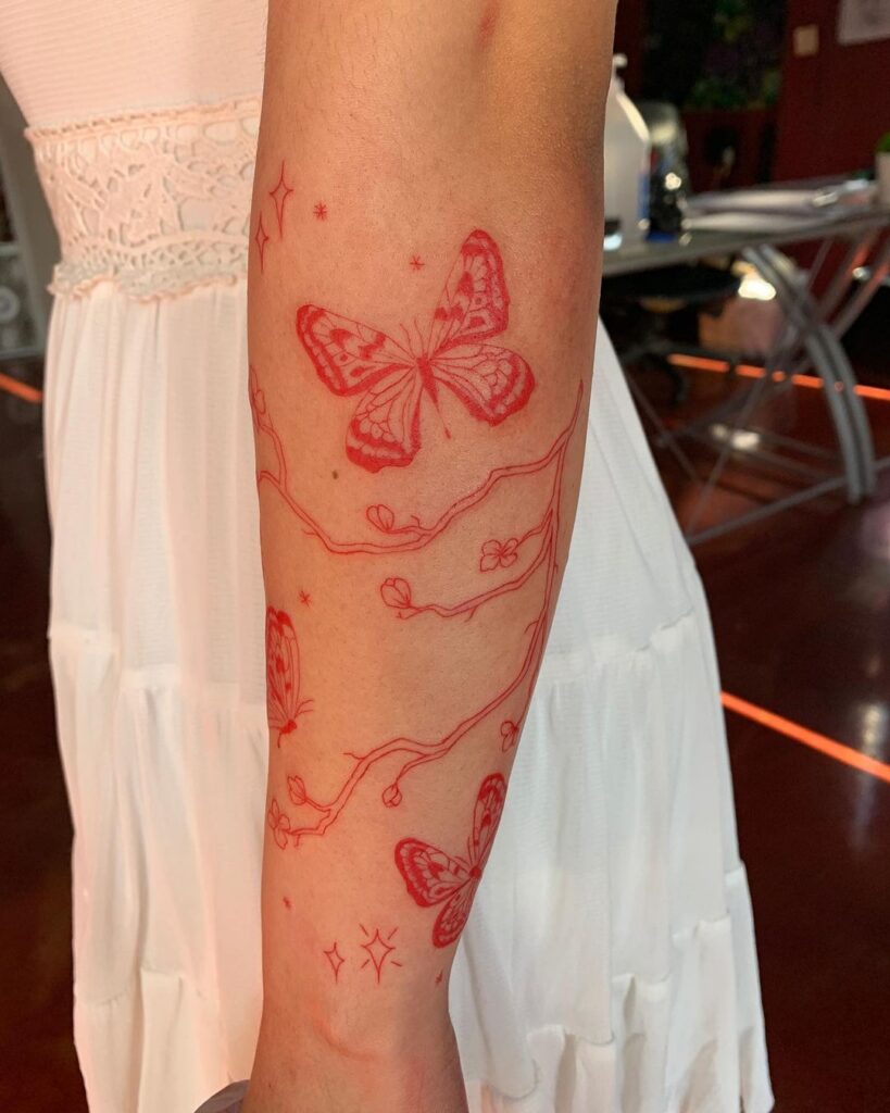 Red Butterflies Tattoo